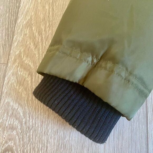 Vince Camuto Olive Green Down Puffer Coat with Faux Fur Trim Removable Hood - Picture 7 of 15